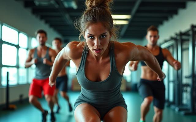 High-intensity interval training class in progress at Atlas Athletics