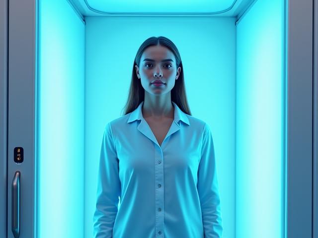 Person using a modern cryotherapy chamber for deep tissue recovery